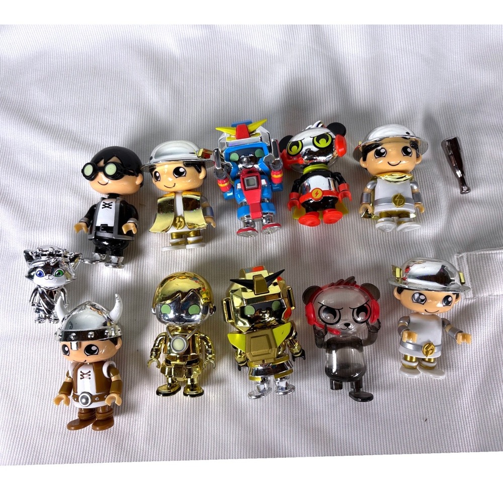 Ryans World Mystery Figures Lot of 11 Metallic Chrome Gold Silver Red Titan Toy